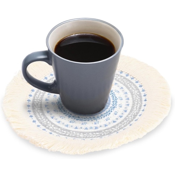 - Round boho placemats 9x9 washable cotton tea spot Mats ( 4 ) - Picture 11 of 16